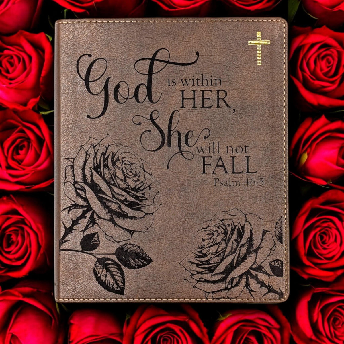 Personalized NIV Journal Bible for Women: Rose Flower Engraving, Lined Wide Margins