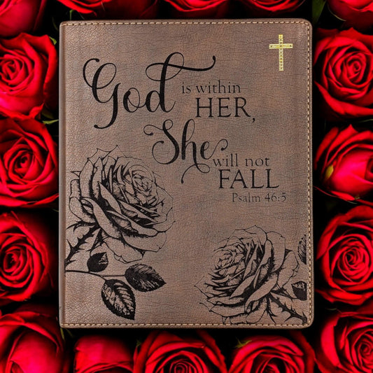 Personalized NIV Journal Bible for Women: Rose Flower Engraving, Lined Wide Margins