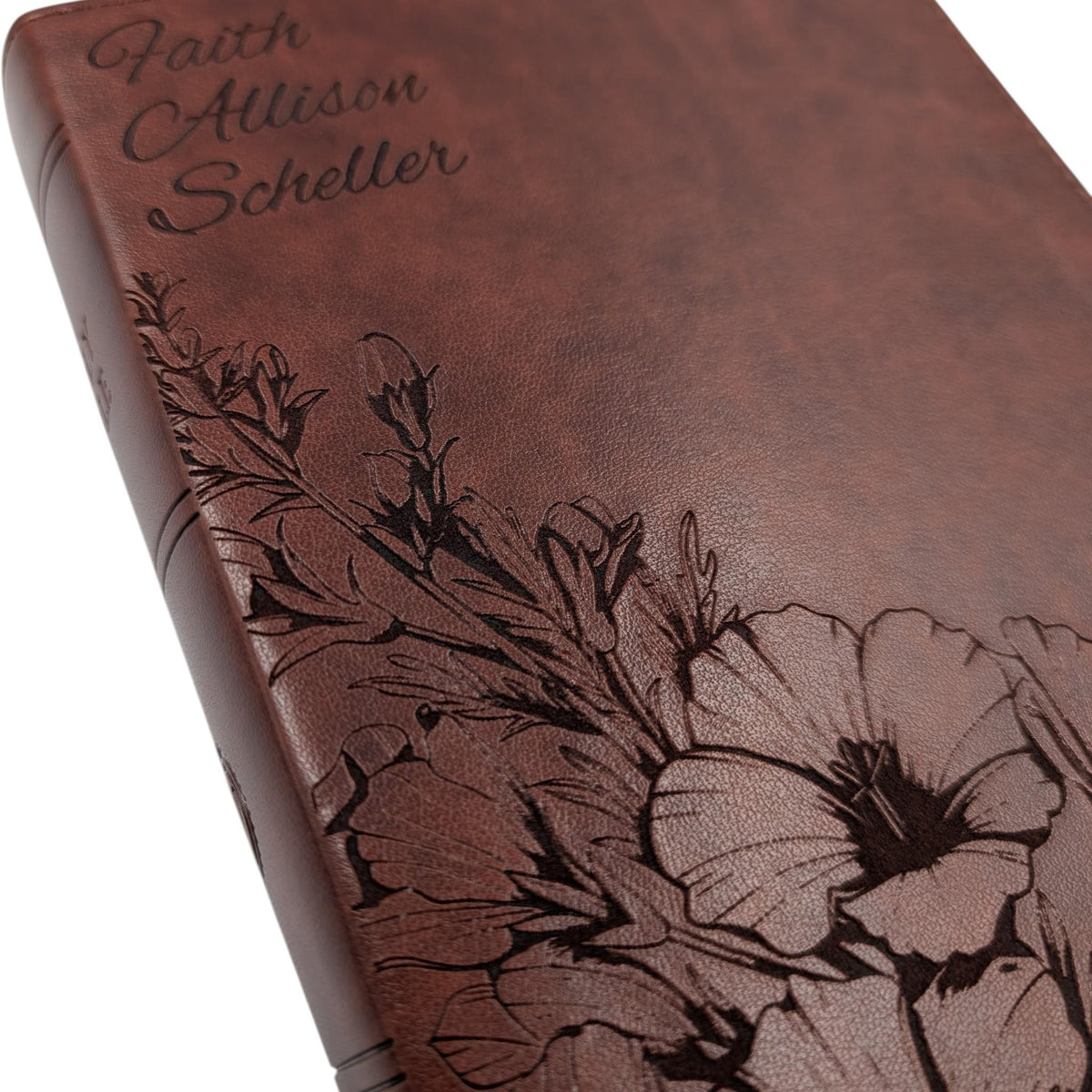 Personalized ESV Bible Large Print: Larkspur Flower Engraving