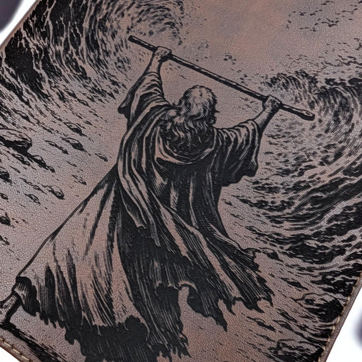 Personalized NIV Journal Bible: Engraved Moses & Parting of Red Sea, Lined Wide Margins