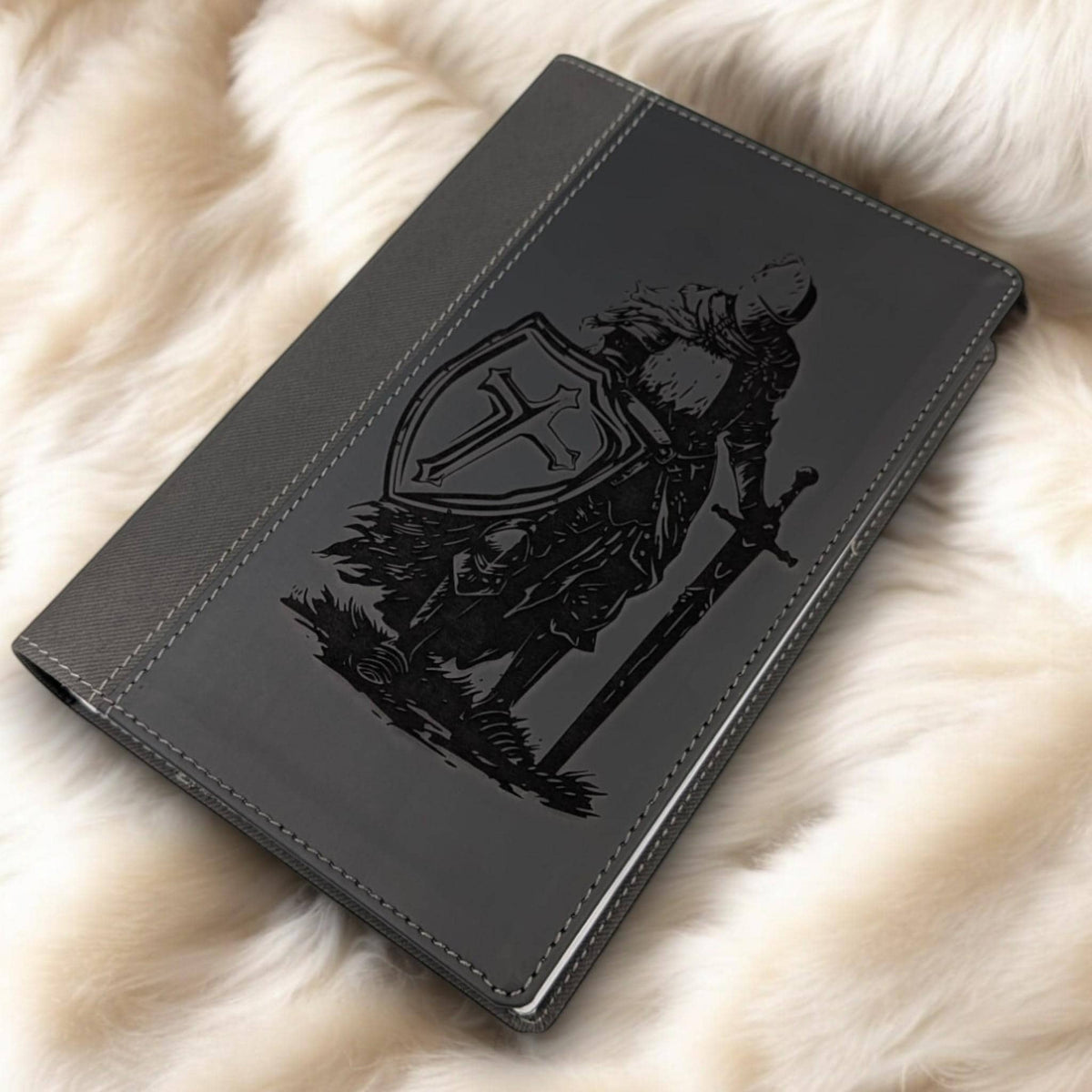 Personalized NIV Bible Large Print: Engraved Armor of God Warrior, Black Leatherlike