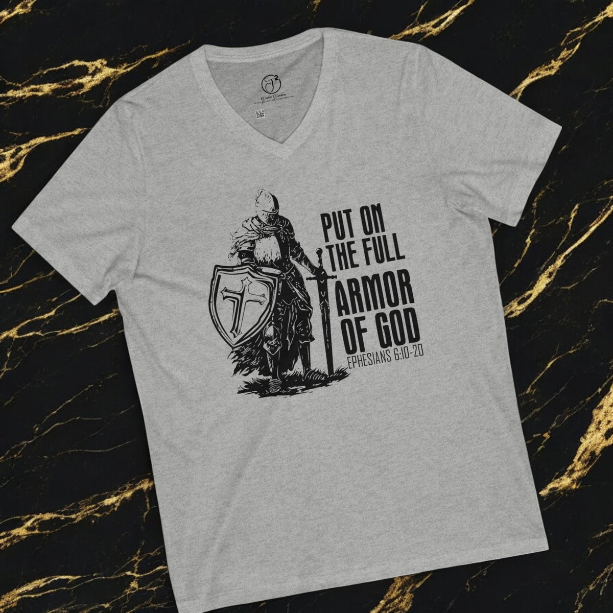 Armor of God V-Neck T-Shirt: Christian Bible Verse Tee