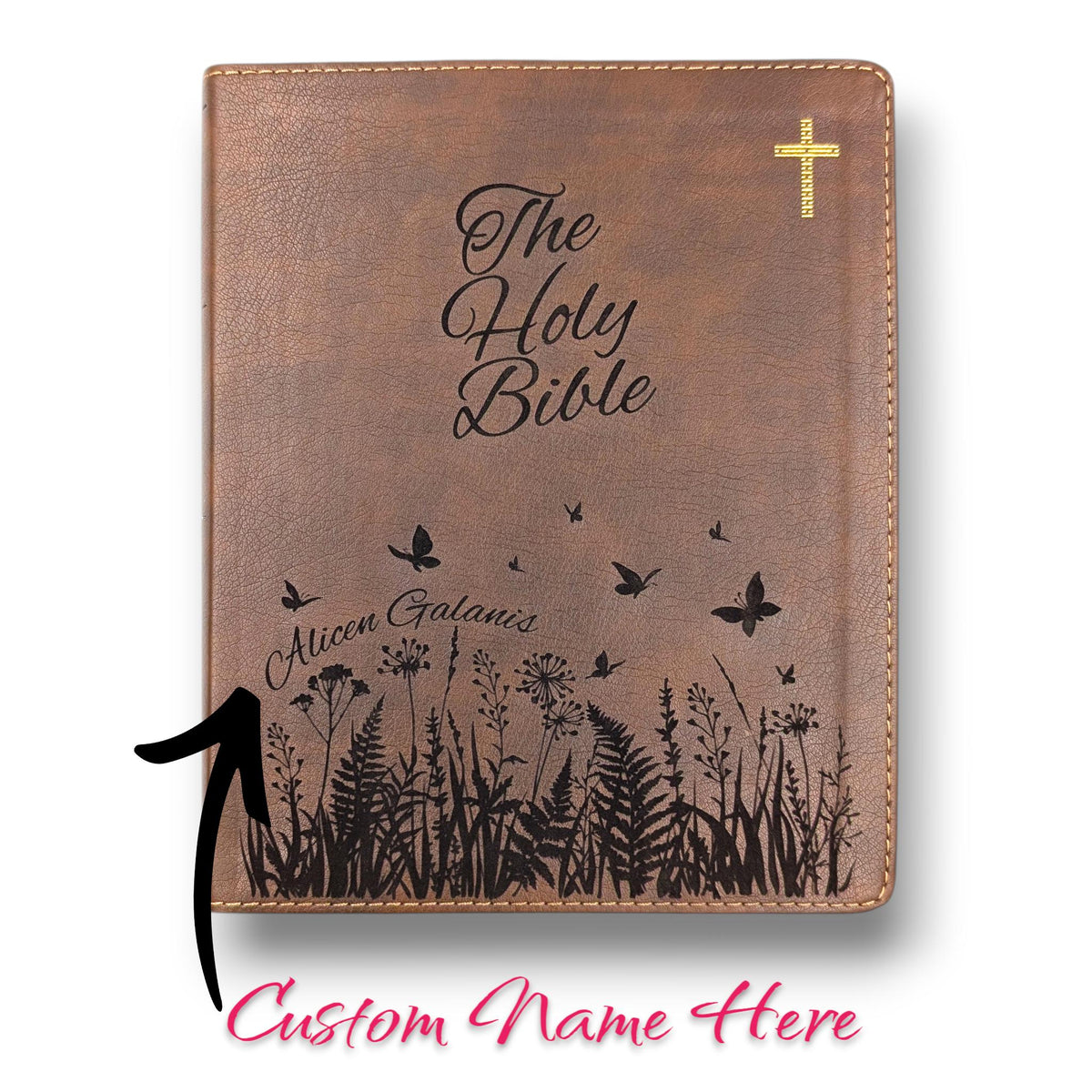 Personalized NIV Journal Bible for Women: Wildflower Engraving, Lined Wide Margins