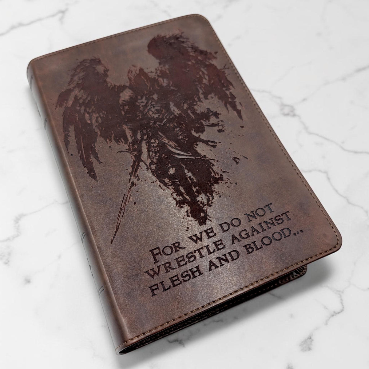 Personalized ESV Study Bible: Engraved Michael the Archangel, Brown Leatherlike, Personal Size