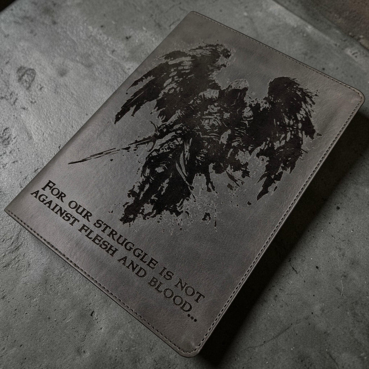 Personalized CSB He Reads Truth Bible: Engraved Michael the Archangel, Gray Leatherlike, Wide Margin