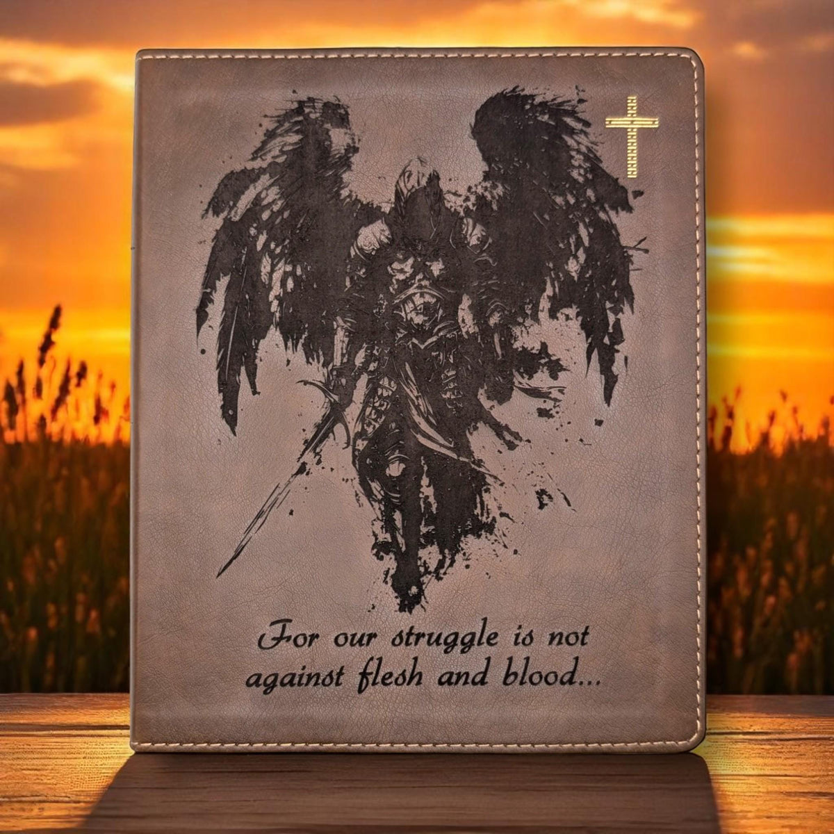 Personalized NIV Journal Bible: Engraved Michael the Archangel, Lined Wide Margins