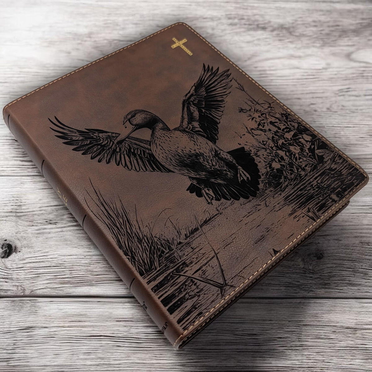 Personalized NIV Journal Bible: Engraved Duck, Lined Wide Margins