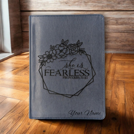 Personalized CSB She Reads Truth Bible: She is Fearless Floral Engraved, Wide Margin
