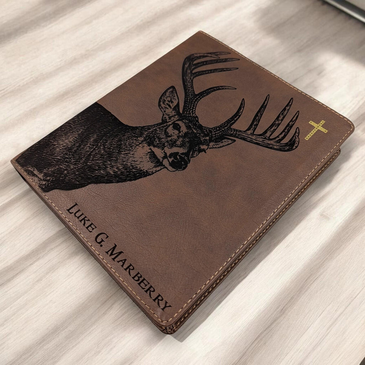 Personalized NIV Journal Bible: Engraved Buck, Custom Name, Lined Wide Margins