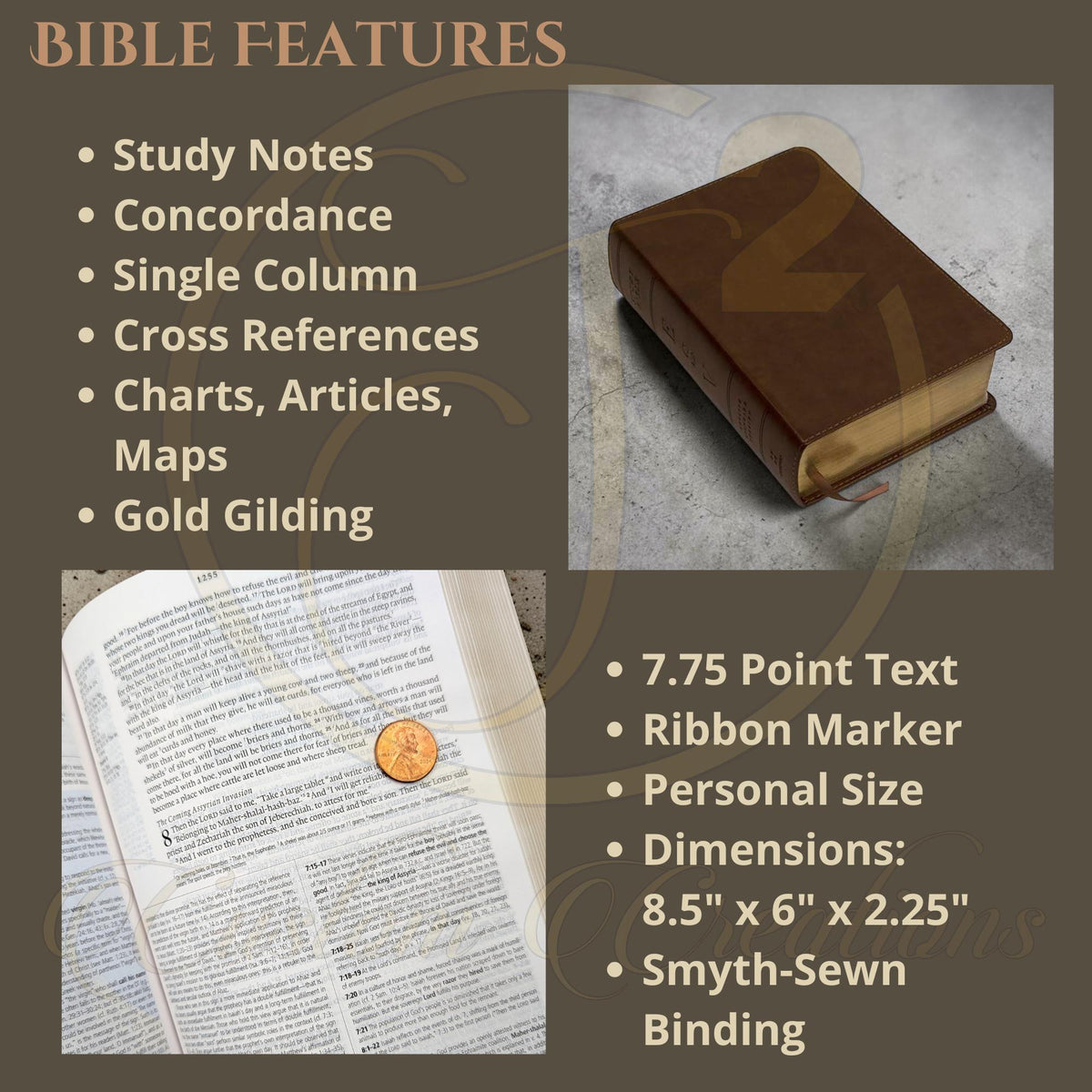 Personalized ESV Study Bible: Engraved Michael the Archangel, Brown Leatherlike, Personal Size