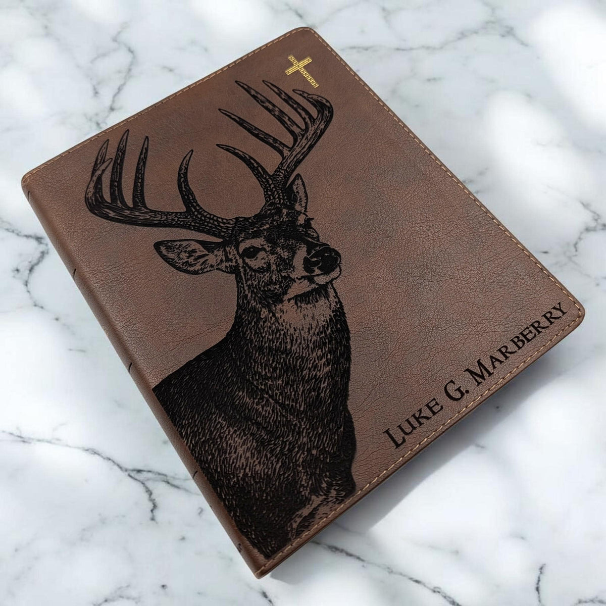 Personalized NIV Journal Bible: Engraved Buck, Custom Name, Lined Wide Margins