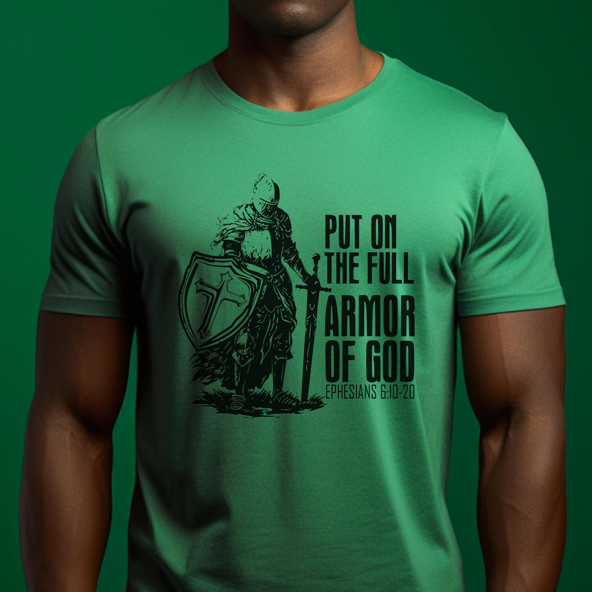 Armor of God T-Shirt: Christian Knight, Bible Verse Tee