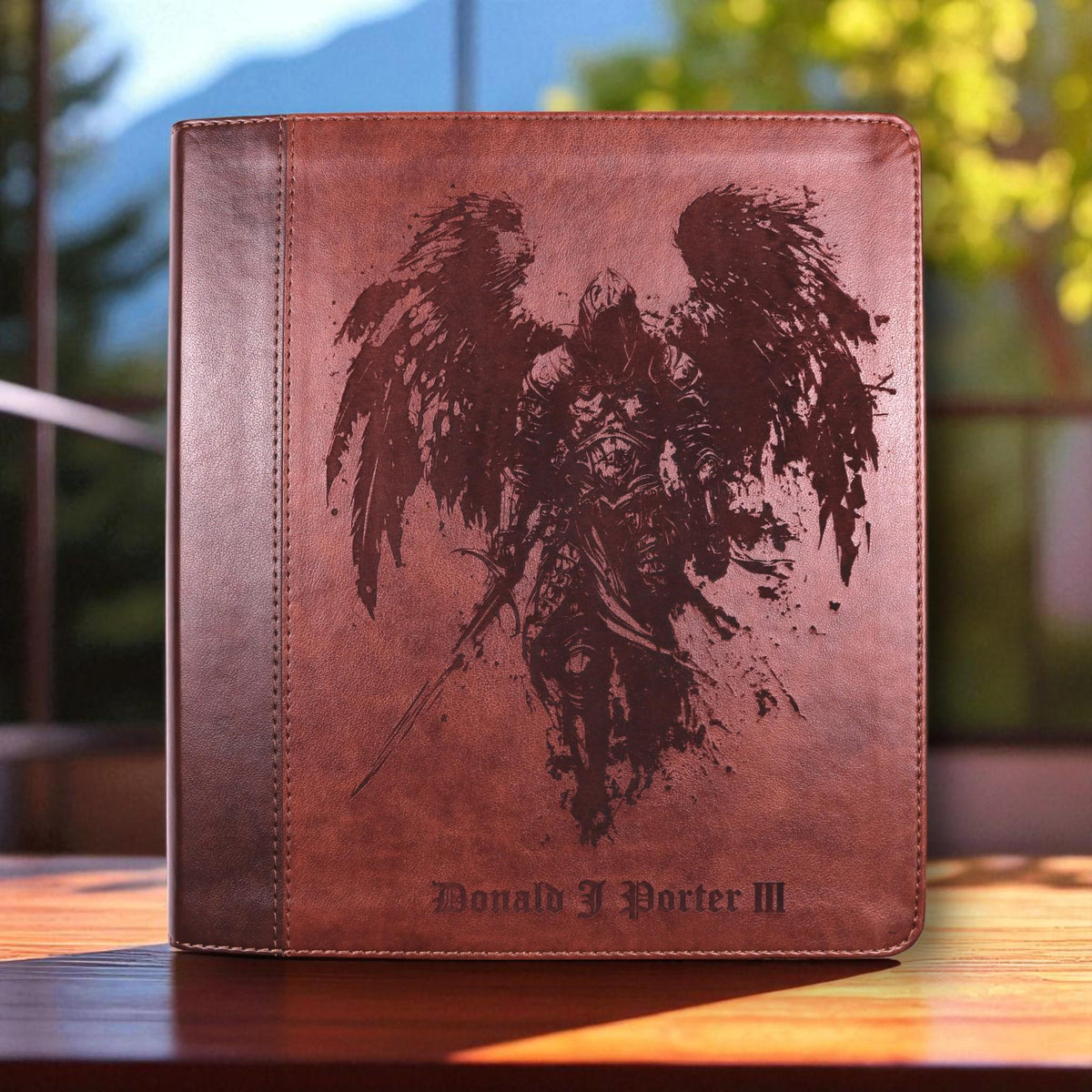 Personalized ESV Journal Study Bible: Engraved Michael the Archangel, Lined Wide Magins