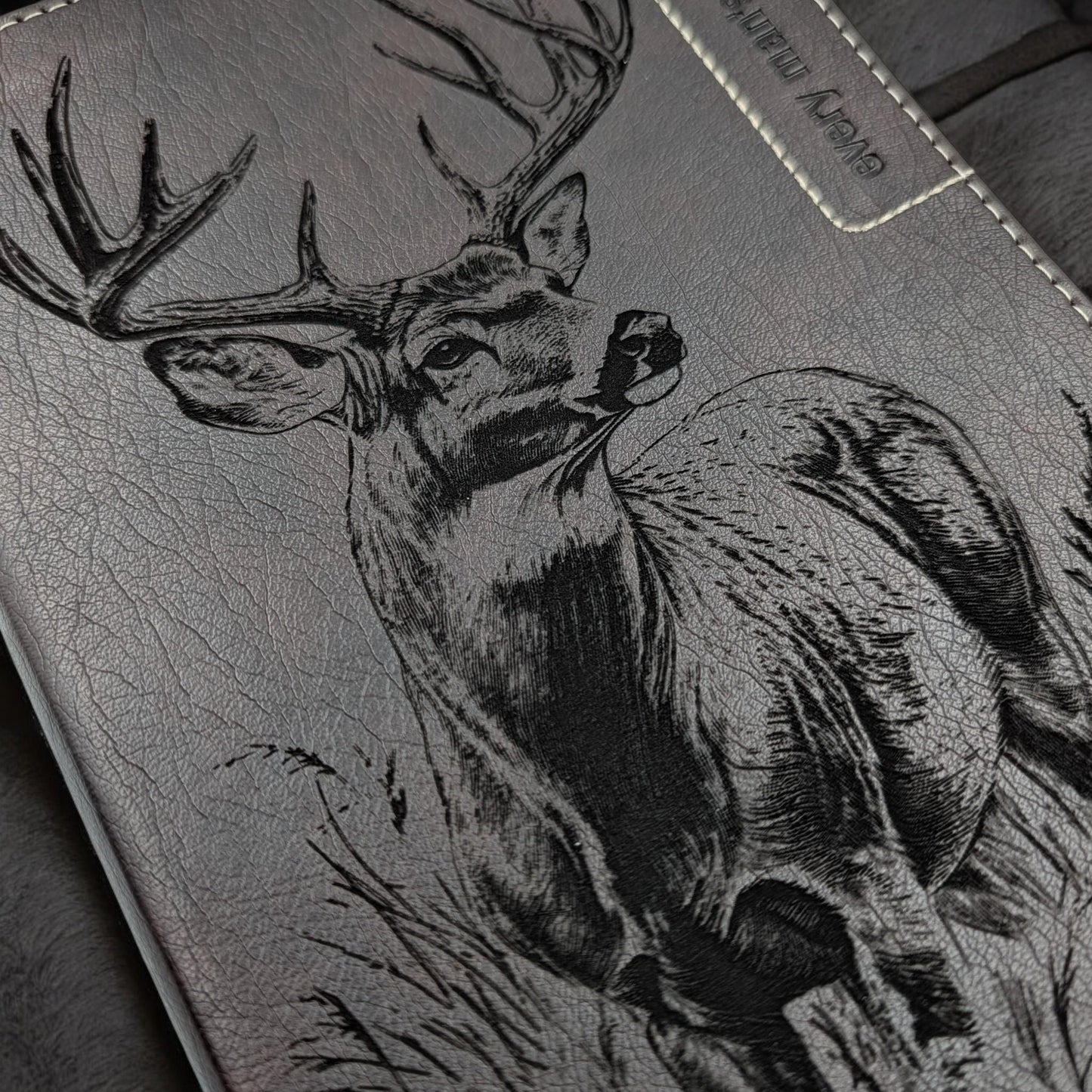 Personalized Every Man's Bible NLT: Engraved Buck Deer, Brown Deluxe Edition