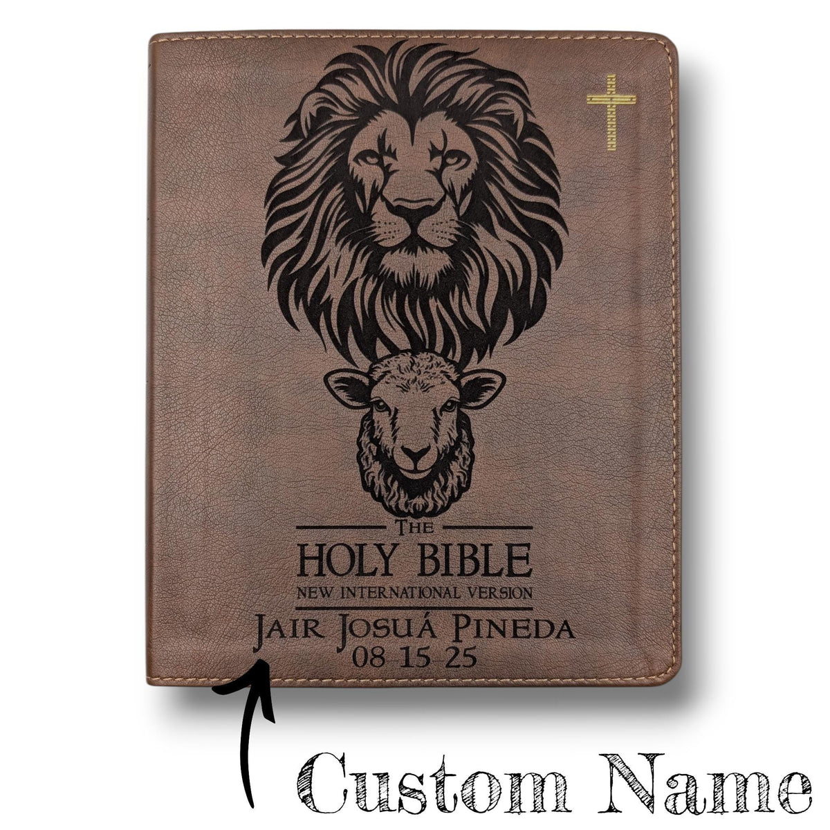 Personalized NIV Journal Bible: Lion and Lamb Engraving, Lined Wide Margins