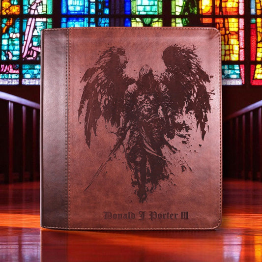 Personalized ESV Journal Study Bible: Engraved Michael the Archangel, Lined Wide Magins