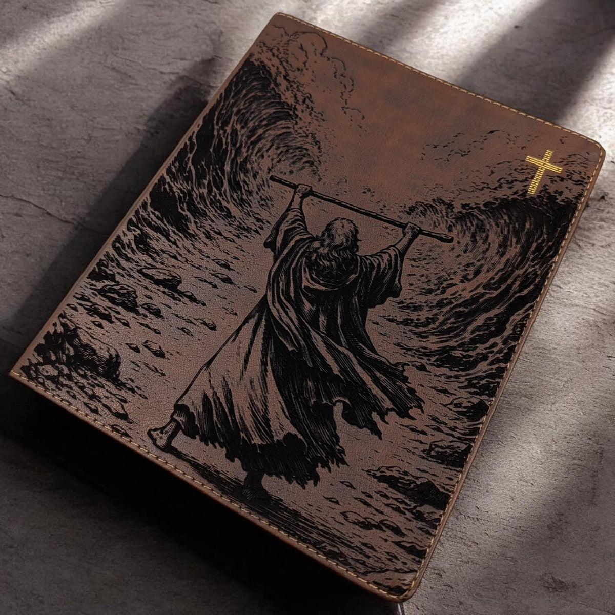 Personalized NIV Journal Bible: Engraved Moses & Parting of Red Sea, Lined Wide Margins