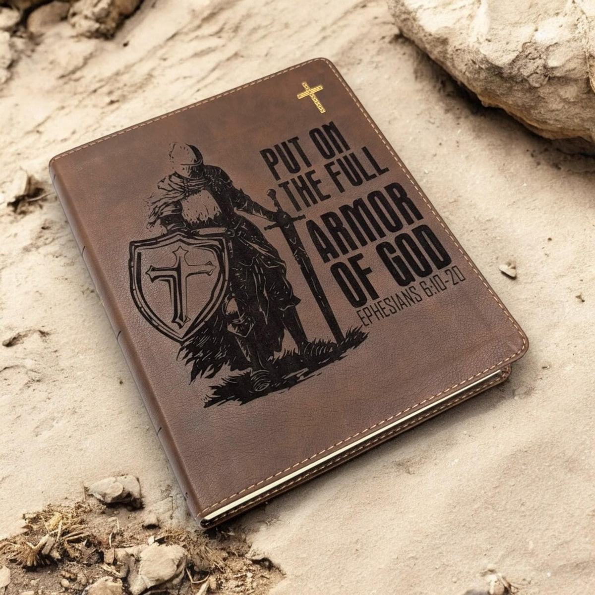 Personalized NIV Journal Bible: Engraved Armor of God, Lined Wide Margins