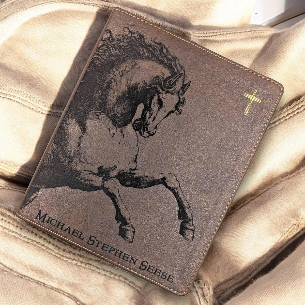 Personalized NIV Journal Bible: Engraved Horse & Verse Options on Back, Lined Wide Margins