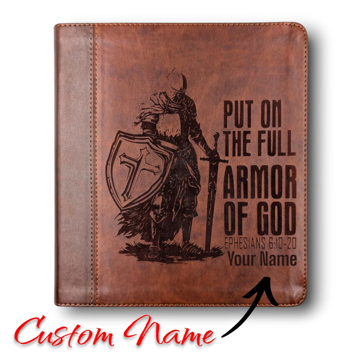 Personalized ESV Journal Study Bible: Engraved Armor of God, Lined Wide Margins