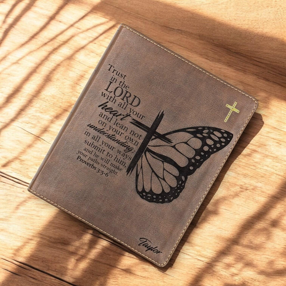 Personalized NIV Journal Bible for Women: Engraved Butterfly Design, Lined Wide Margins