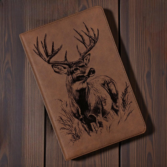 Personalized KJV Bible Personal Size: Engraved Buck Deer, Brown Leatherlike