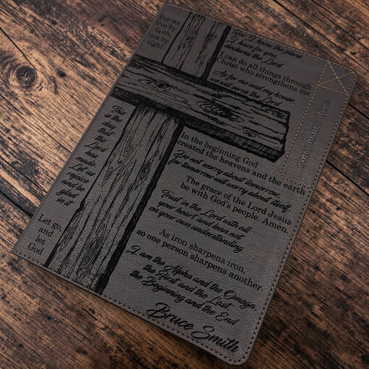 Personalized Every Man's NLT Bible (Brown): Cross and Verses