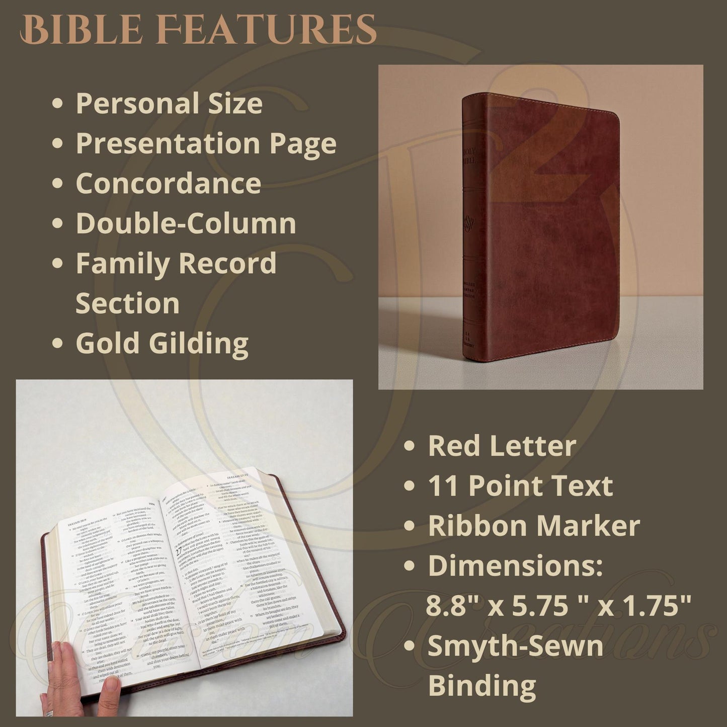 Personalized ESV Bible Large Print: Elk Engraving for Hunters and Nature Lovers