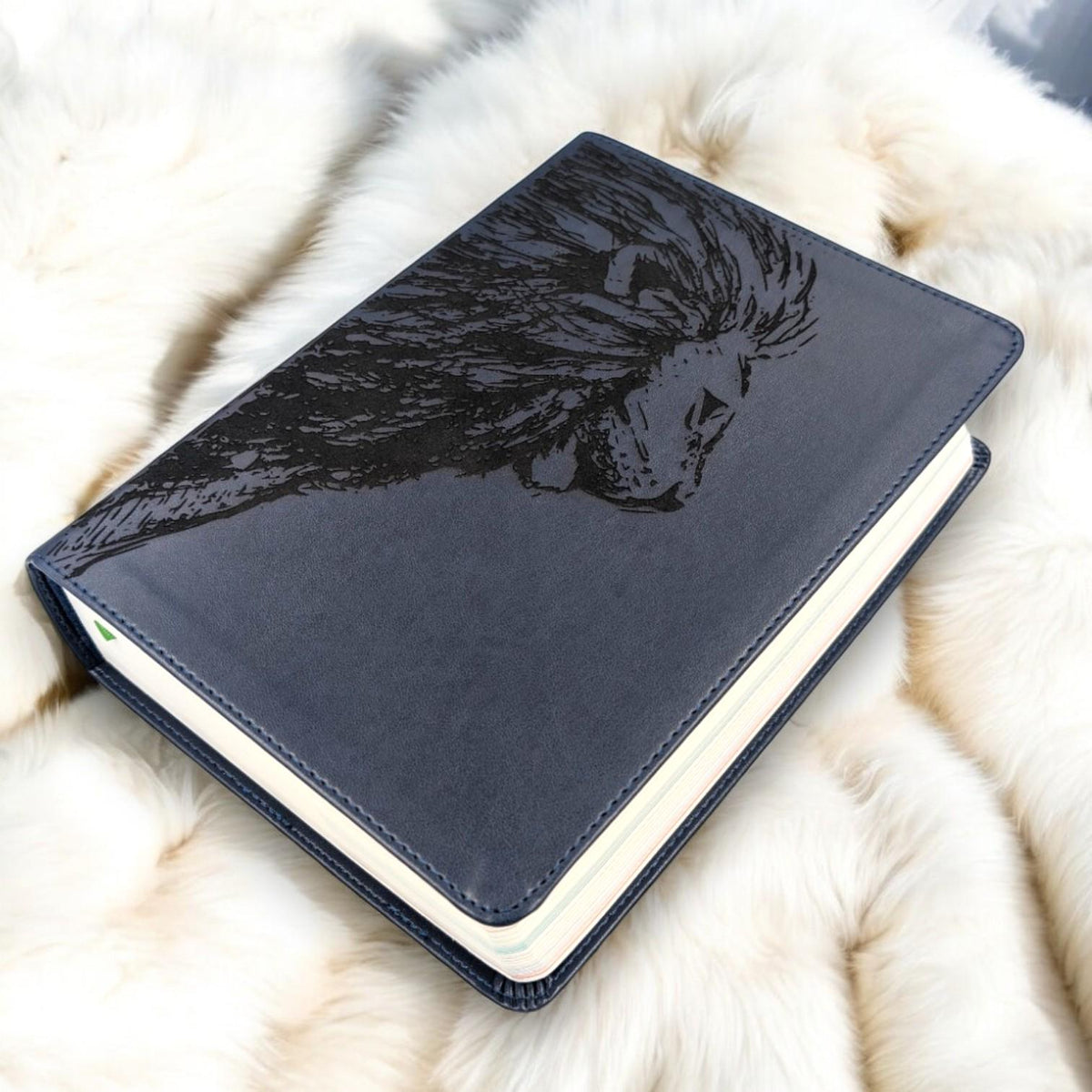 Personalized CSB She Reads Truth Bible: Engraved Lion, Wide Margins, Navy Leatherlike