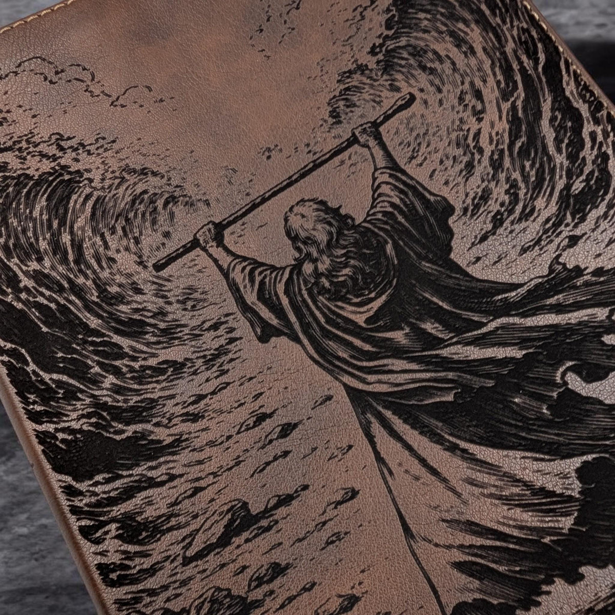 Personalized NIV Journal Bible: Engraved Moses & Parting of Red Sea, Lined Wide Margins