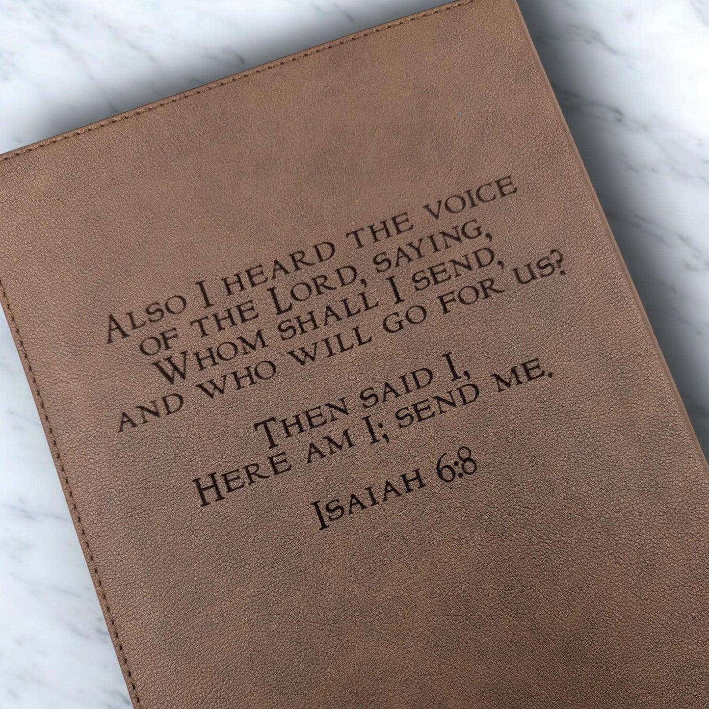 Personalized KJV Bible: Engraved EMS Firefighter, Wide Margin, Brown