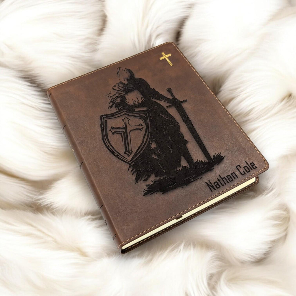Personalized NIV Journal Bible: Engraved Armor of God Warrior, Lined Wide Margins