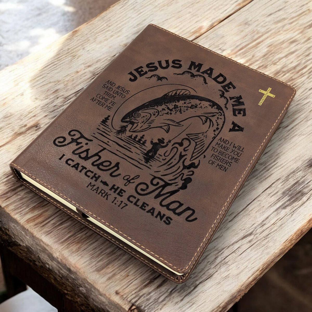 Personalized NIV Journal Bible: Engraved Fisher of Men, Lined Wide Margins