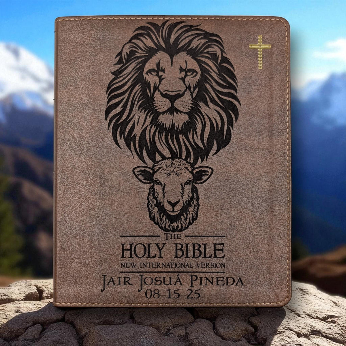Personalized NIV Journal Bible: Lion and Lamb Engraving, Lined Wide Margins