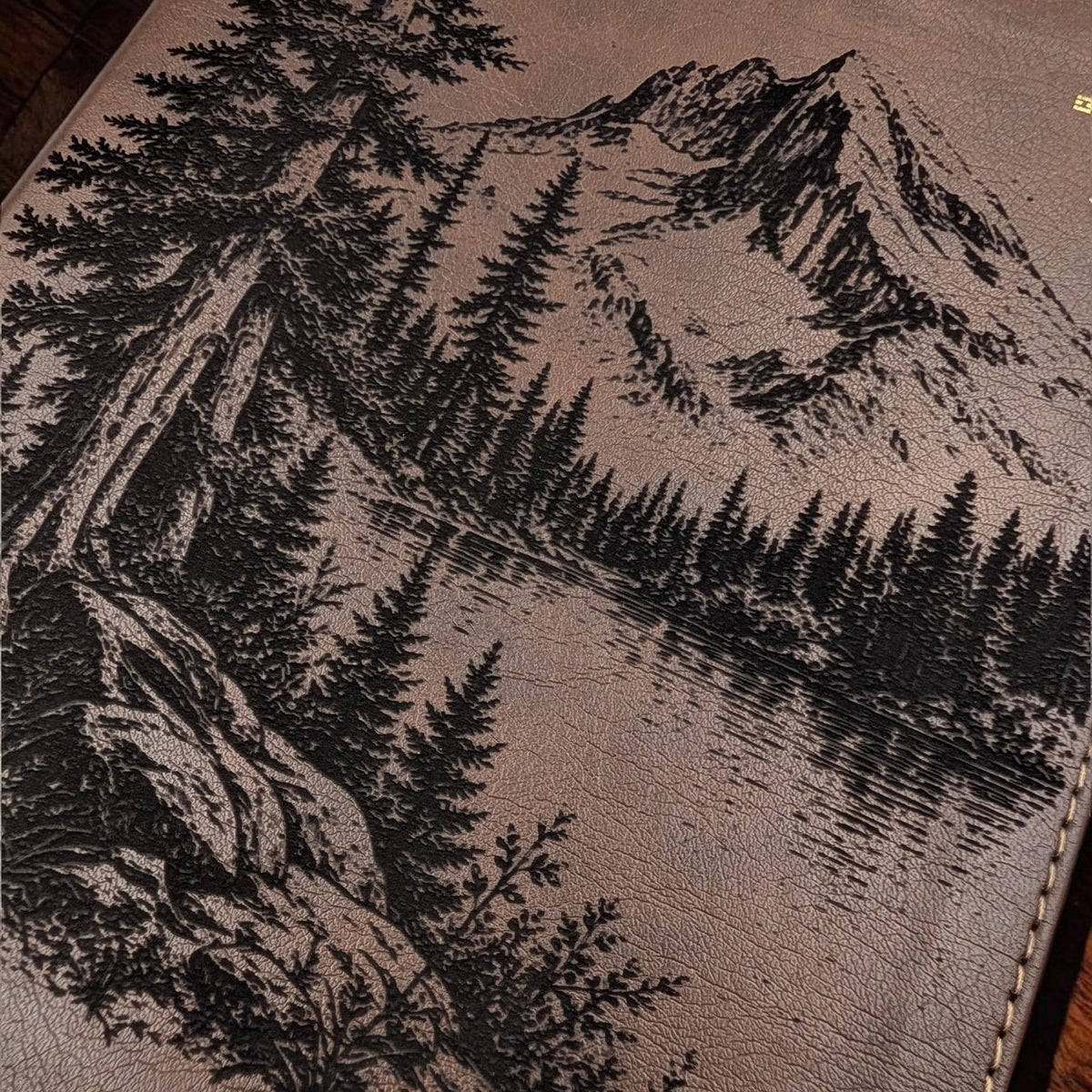 Personalized NIV Journal Bible: Engraved Nature Mountain Scene, Lined Wide Margins