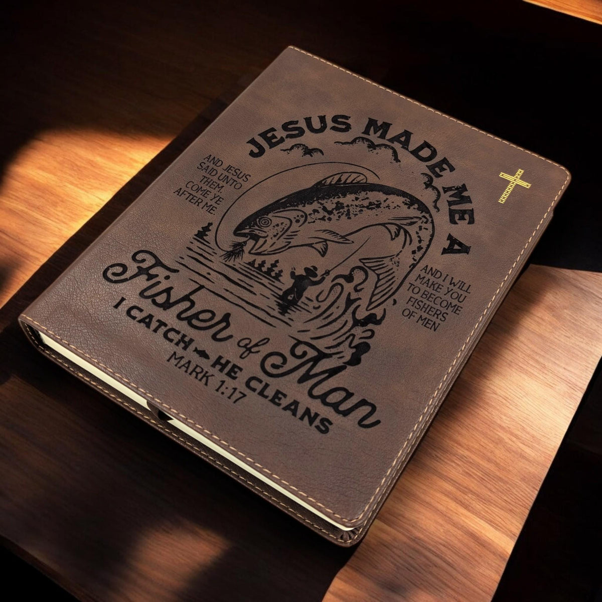 Personalized NIV Journal Bible: Engraved Fisher of Men, Lined Wide Margins