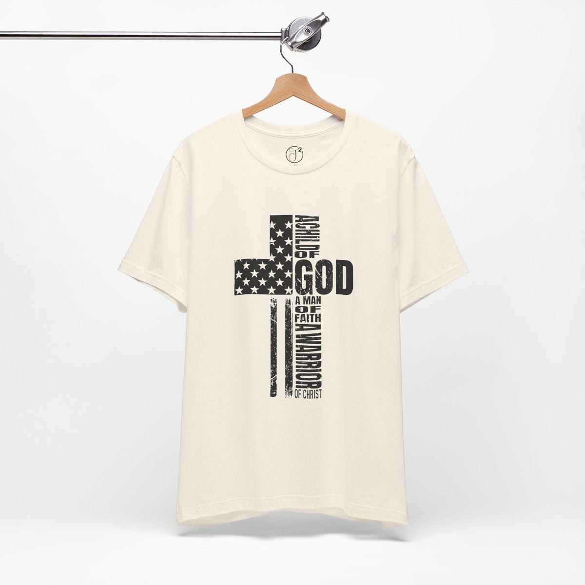 Child of God Warrior T-Shirt: Christian Flag Cross Design