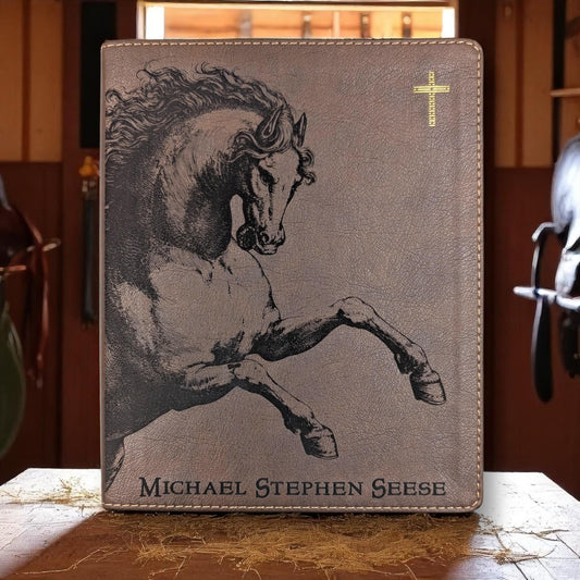 Personalized NIV Journal Bible: Engraved Horse & Verse Options on Back, Lined Wide Margins