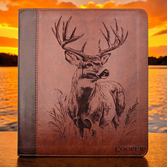 Personalized ESV Journal Study Bible: Engraved Buck Deer, Lined Wide Margins