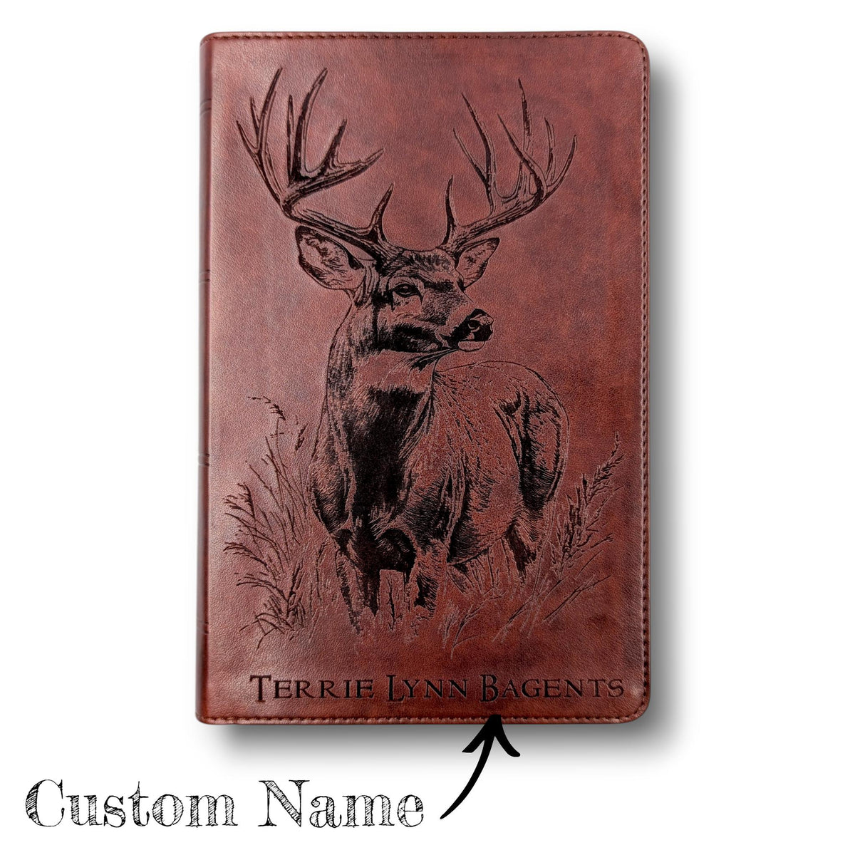 Personalized ESV Bible Large Print: Engraved Buck Deer