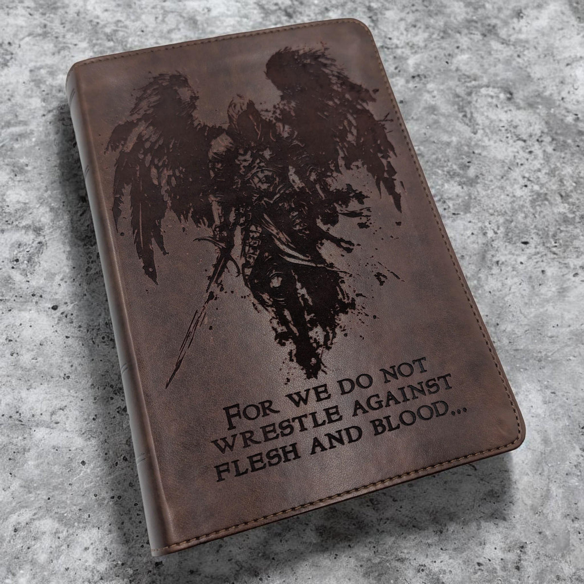 Personalized ESV Study Bible: Engraved Michael the Archangel, Brown Leatherlike, Personal Size