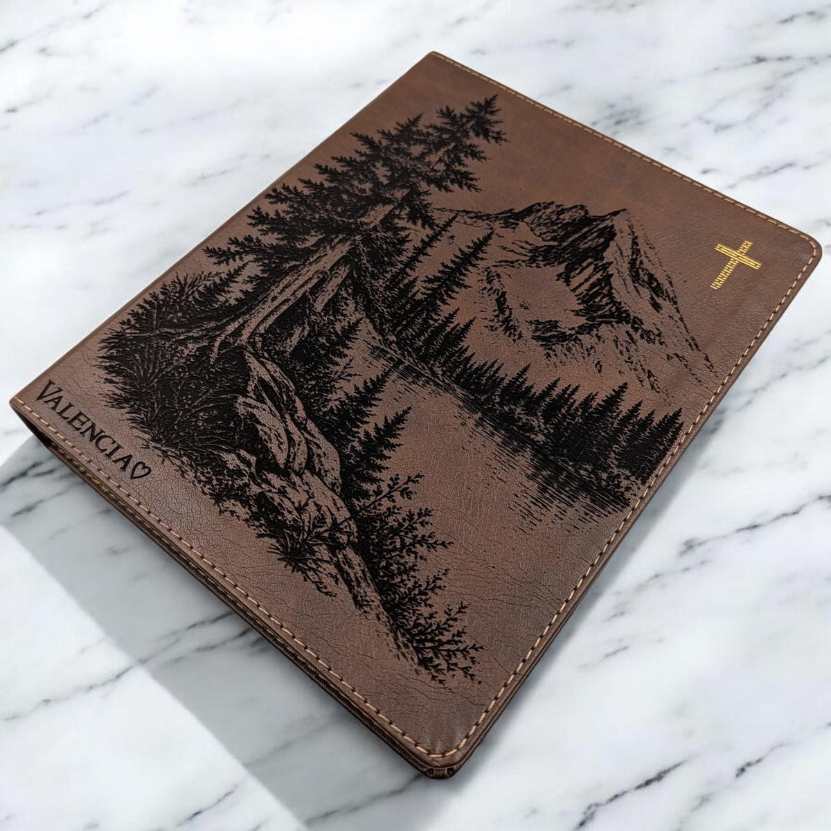 Personalized NIV Journal Bible: Engraved Nature Mountain Scene, Lined Wide Margins