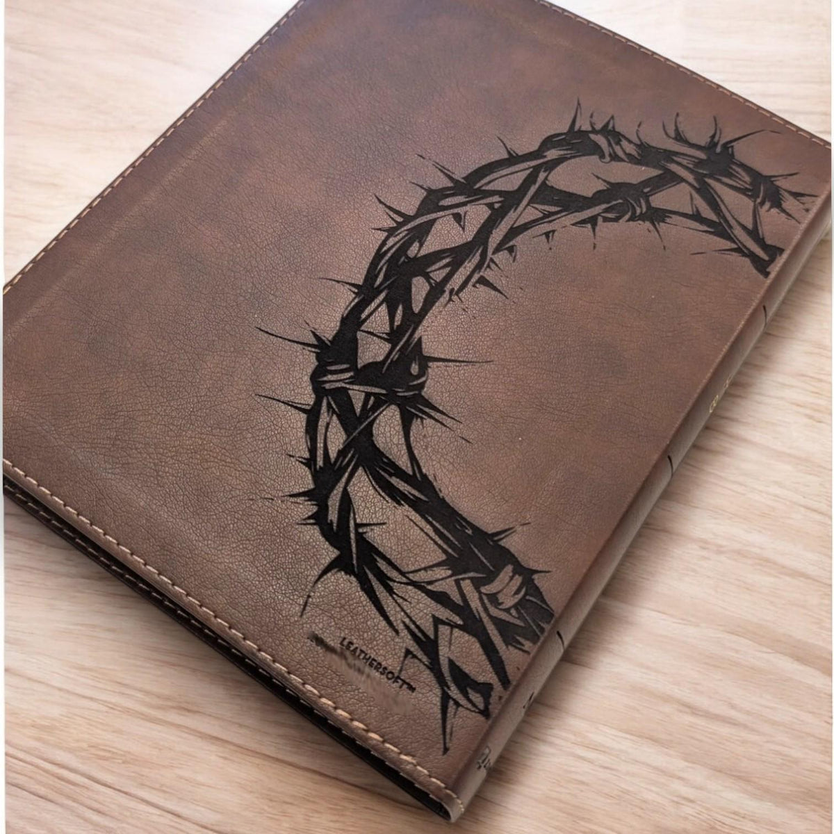 Personalized NIV Journal Bible: Engraved Lion & Crown of Thorns, Lined Wide Margins